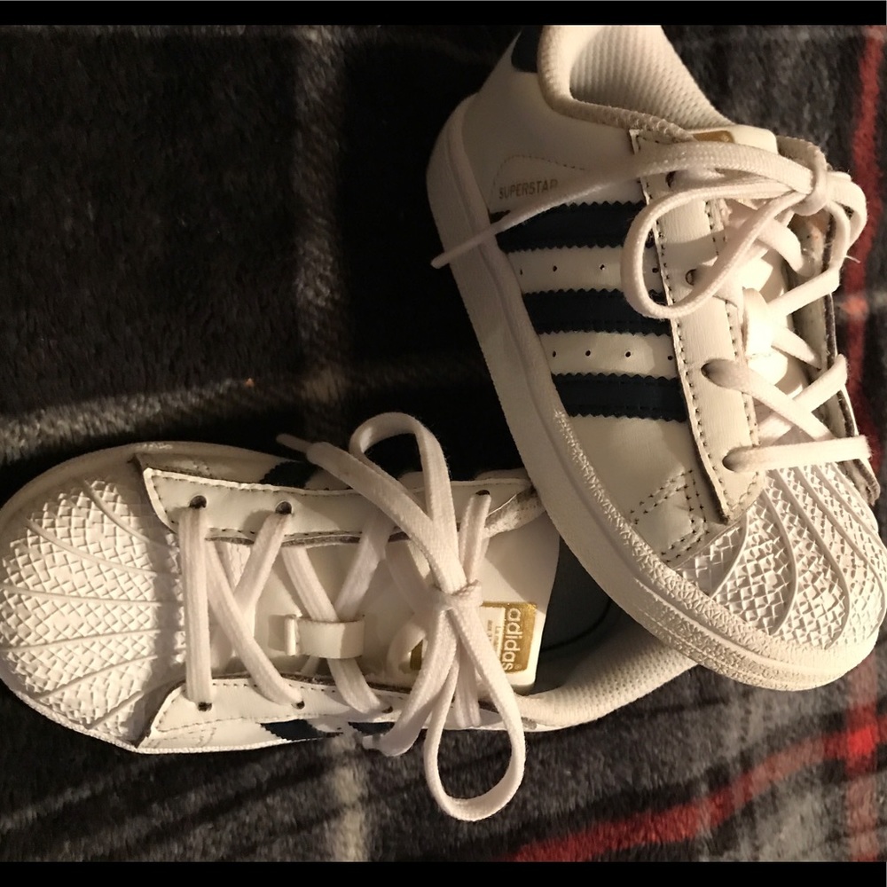 Blue and white kids Adidas size 8c